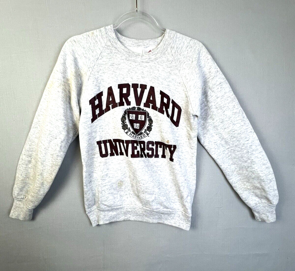 Harvard Sweatshirt Unisex Small 34 - 36 Gray Fleece Vintage 90's Preppy College